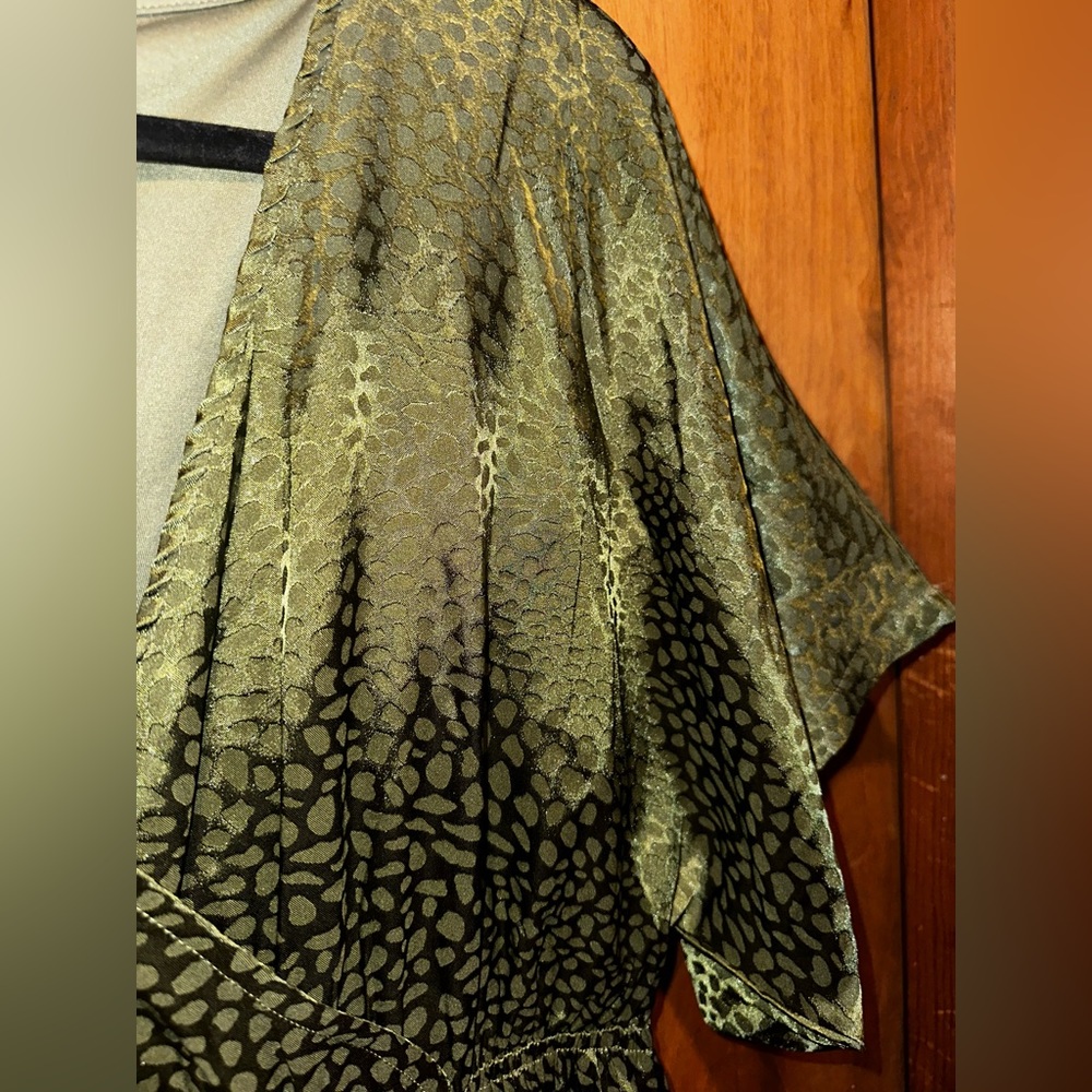 Olive Green Baltic Born Dress With Subtle Animal Print - Picture 4 of 11